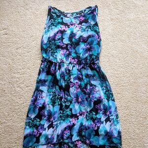 Blue and Purple Floral Dress